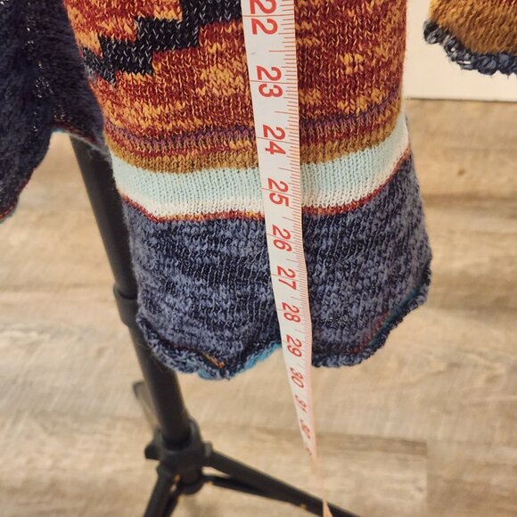 Mudd Southwestern Vibes Hooded Knit Cardigan Open Front Boho Cozy Fall Layers - Picture 7 of 14